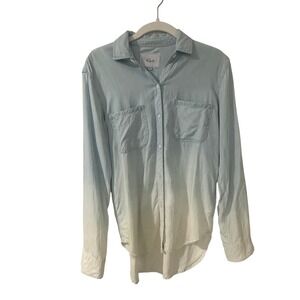 Rails Carter Light Vintage Dip Dye Ombre Blue White Tencel Button Down Shirt XS